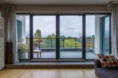 Sliding Glass Door with Outdoor View